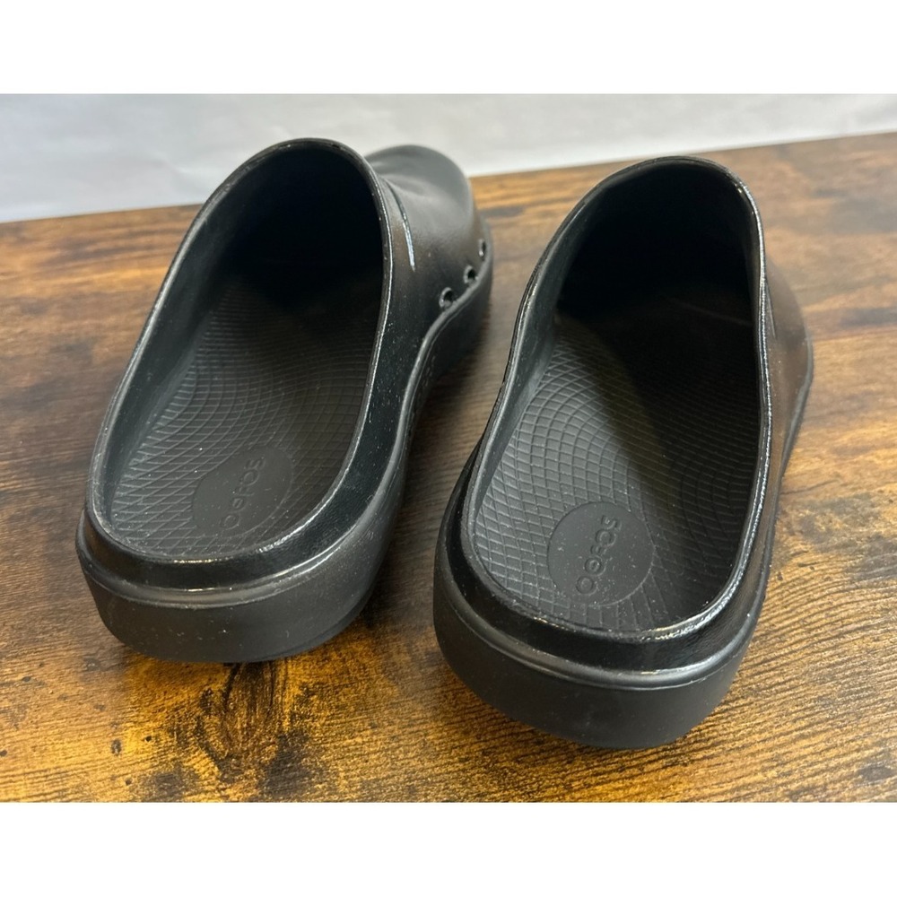 Oofos OOcloog Luxe Clog Womens Size 11 Mens 9 EU 42 Black Walking Recovery Shoes - Picture 11 of 13